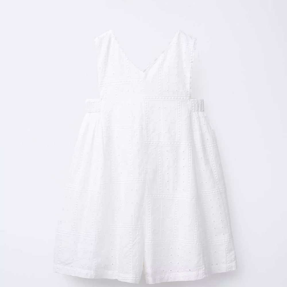 Zara White Eyelet One-Piece Bodysuit
